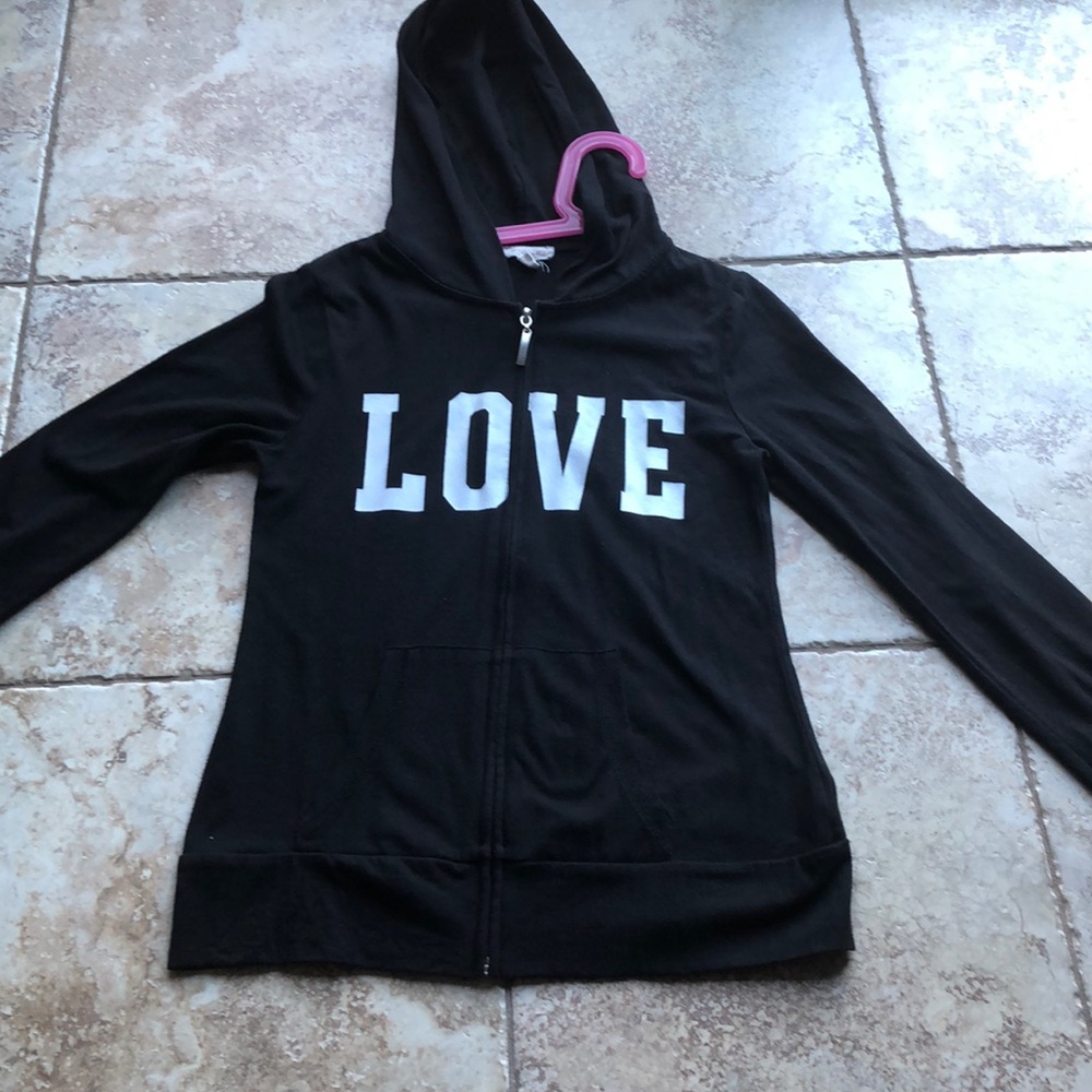 2/$20 Girls black LOVE sweater size 12